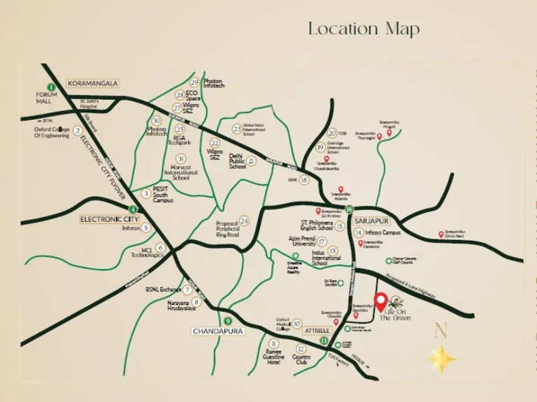 sowparnika life on the green villas location-map